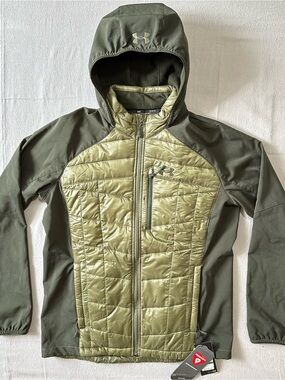 Under Armour Storm Primaloft Hooded Jacket Olive Green Mens L NWT